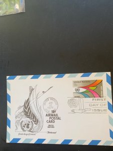 Stamps: United Nations First Day Cover 161   Scott  NY,  UXC 11,  1975
