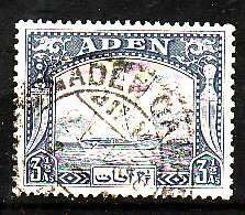 Aden-Sc#7- id7-used 3&1/2a gray blue Dhow-Ships-1937-