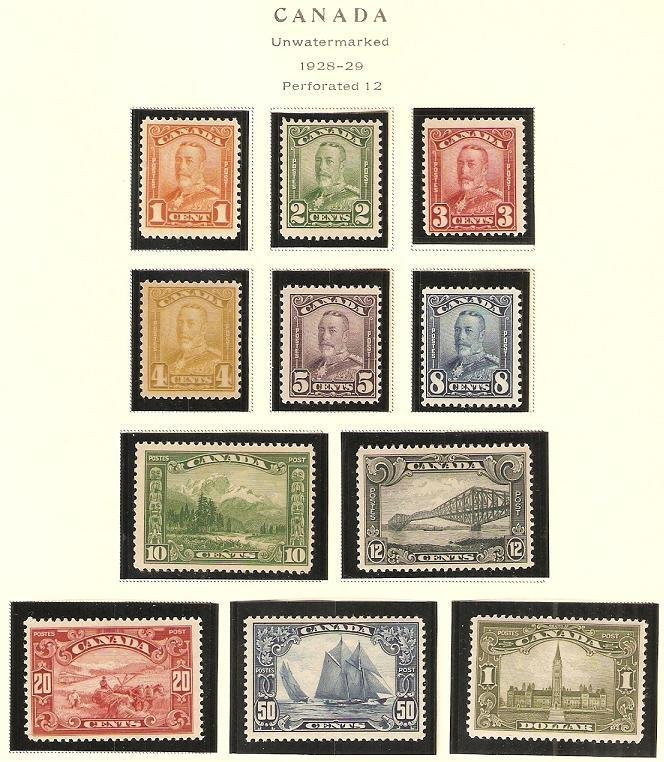 1928-9 Canada Scott 149-159 King George V & Scenes MNH