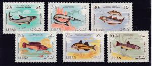 Lebanon 1968 Fish Shark Air mails Complete (6)  VF/NH(**)