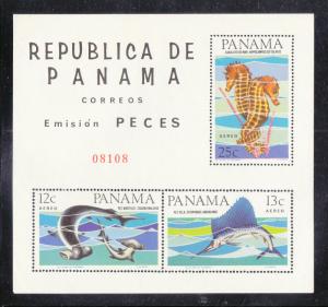 Panama Scott # C342a Fish Type Note S/Sheet MNH