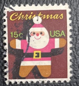US #1800 Used - 15c Christmas Santa Ornament [US27.7.3]