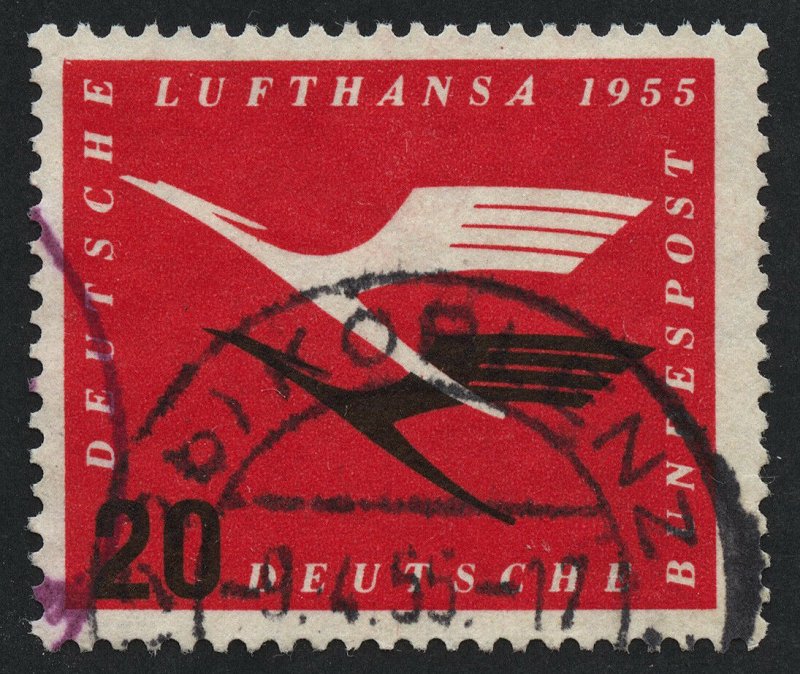 01856 Germany Scott # C64 airmail 1955 Lufthansa used