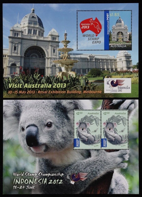 AUSTRALIA 2012 Visit 2013 Exhib, Koalas M/S Indonesia imprint MNH** SG MS3793-4