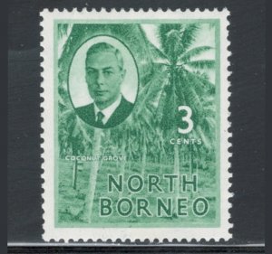 North Borneo 1950 King George VI & Coconut Grove 3c Scott # 246 MH