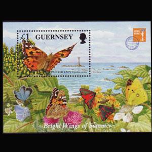 GUERNSEY 1997 - Scott# 590 S/S Butterfly NH