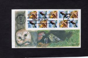 2285b Owl & Grosbeak, FDC pane/10, GillCraft