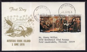 Aitutaki 124 US Bicentennial Typed FDC