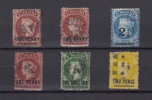 St Helena QV Unchecked Collection Of 6 Fine Used BP2630