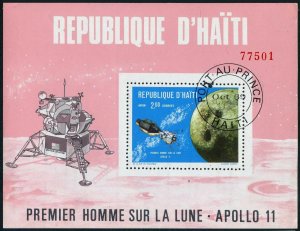 Haiti 624I,624H imperf,CTO.Michel Bl.40,41. Apollo-11 Space Mission.1969.