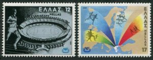 Greece 1388-1389 blocks/4,MNH.Mi 1447-1448. European Athletic Championships 1981
