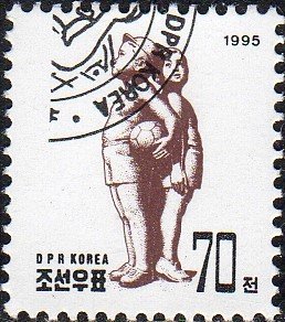 North Korea 3506 - Cto - 70ch Sculpture /Boy / Girl (1995) (cv $1.10)