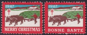 Canada 1947 Christmas seal set MNH**