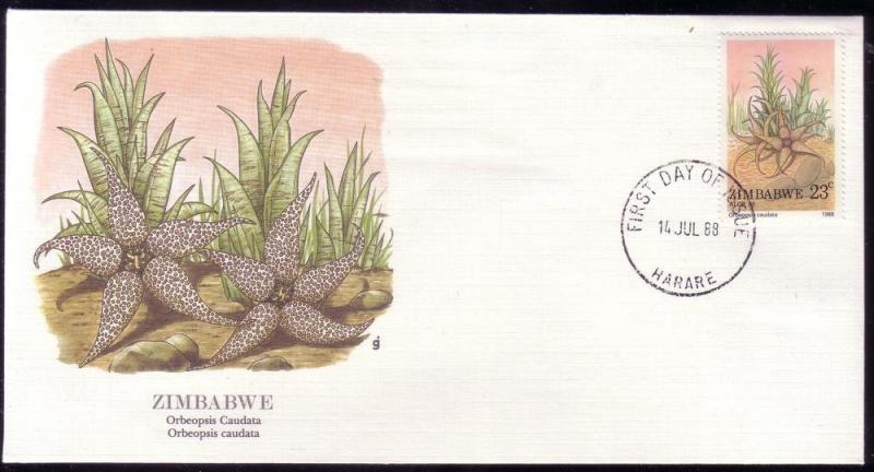 Zimbabwe FDC SC# 567 Orbeopsis Caudata Plant L407