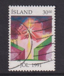 Iceland  #747  used  1991  Christmas  30k