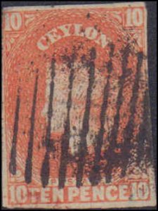 Ceylon #10, Incomplete Set, 1857-1859, Used