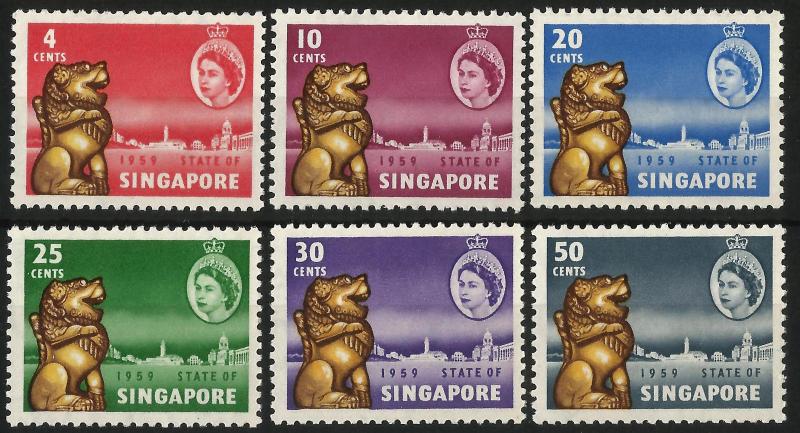 1959 Singapore New Constitution set unmounted mint