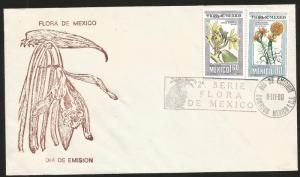 J) 1980 MEXICO, FLORA OF MEXICO, CEMPAXUCHITL, TLILXOCHITL, MULTIPLE STAMPS, SEC