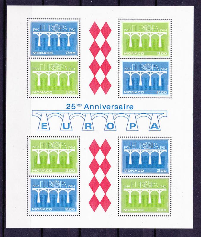 Monaco 1425a MNH 1984 Europa Souv. Sheet CV $20.