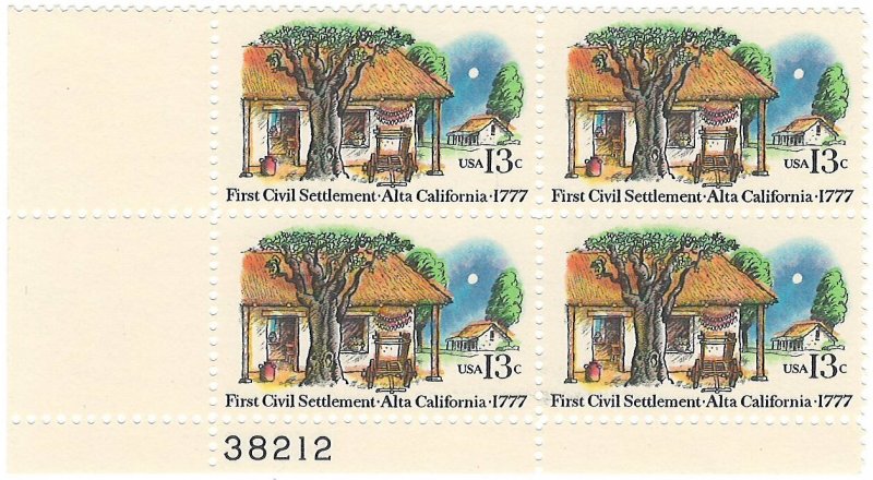 1725: Alta California - Plate Block - MNH - 38212-LL