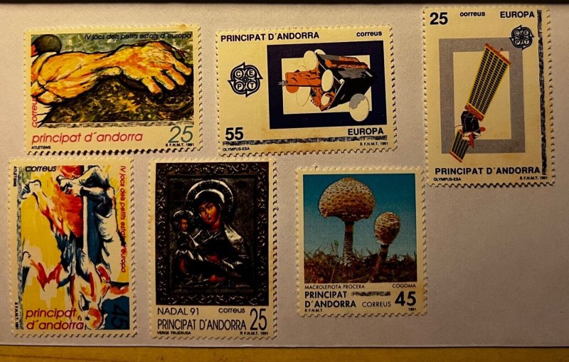 SPANISH ANDORRA. 1991. Full year. Ed 223-228. 6 stamps. NHM-