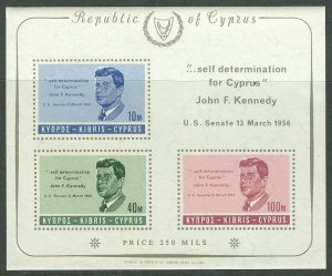 Cyprus # 253a JFK Memorial souv.sheet  (1) Mint NH