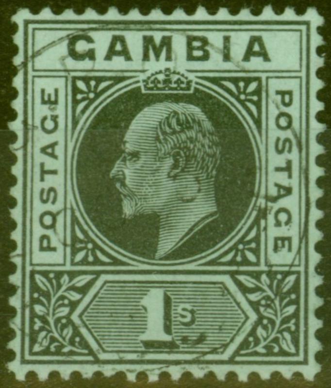 Gambia 1909 1s Black-Green SG81 Superb Used