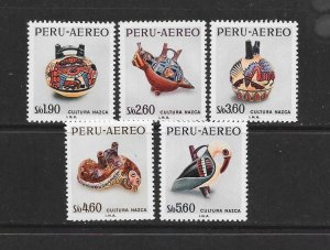 BIRDS - PERU #C218-22  NAZCA BIRD POTTERY  MNH