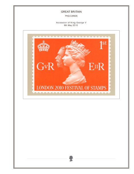 COLOR PRINTED GREAT BRITAIN 2010 PHQ CARDS STAMP ALBUM PAGES (141 illust. pages)