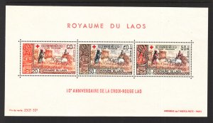 Laos B11a Red Cross Souvenir Sheet MNH VF