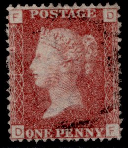 GB QV SG43, 1d rose-red PLATE 134, FINE USED. DF