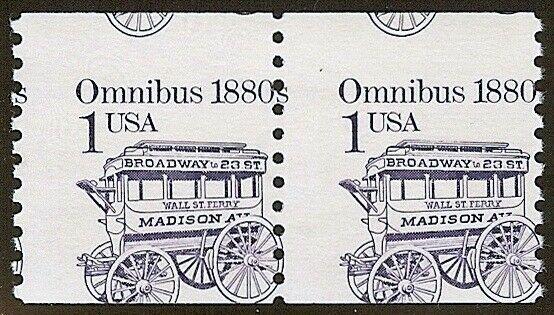 2225 - 1c Huge Miscut and Misperf Error/EFO Coil Pair Omnibus Mint NH