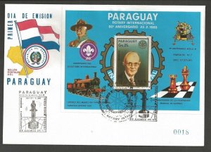 1985 Scouts Paraguay Rotary chess Apollo space SS FDC