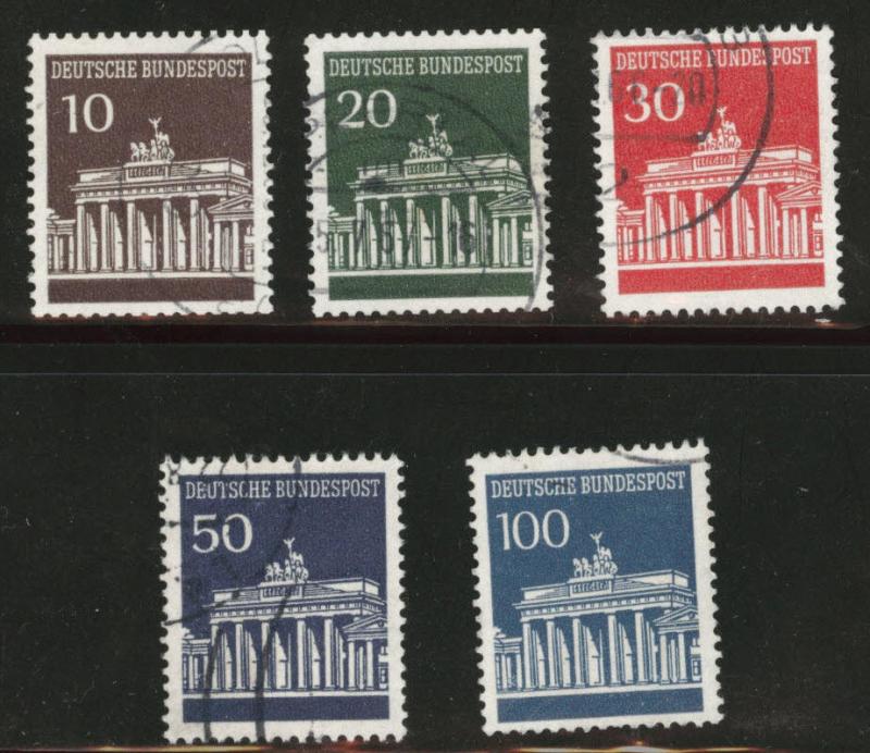 Germany Scott 952-956 used 1966-1968 stamp set