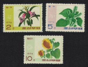 Korea Oil-producing Plants 3v 1974 MNH SG#N1312-N1314