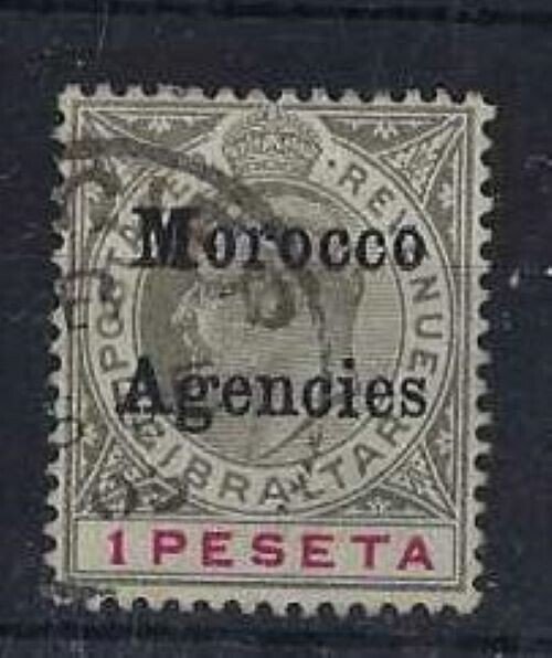 MOROCCO AGENCIES SG22 1905 1p BLACK AND CARMINE USED