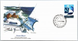 OCEAN RACER BOAT RACING AUSTRALIA 24c ON CACHETED FIRST DAY COVER 1981