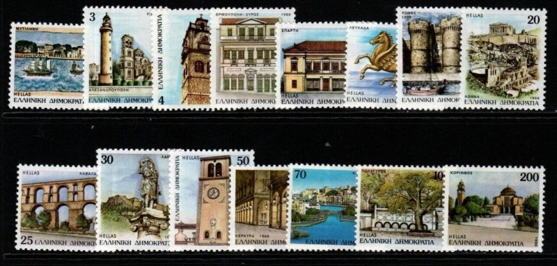 GREECE SG1795/809A 1988 PREFECTURE CAPITALS MNH 