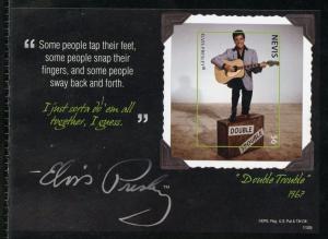 NEVIS  ELVIS PRESLEY DOUBLE TROUBLE IMPERFORATE SOUVENIR SHEET II  MINT NH