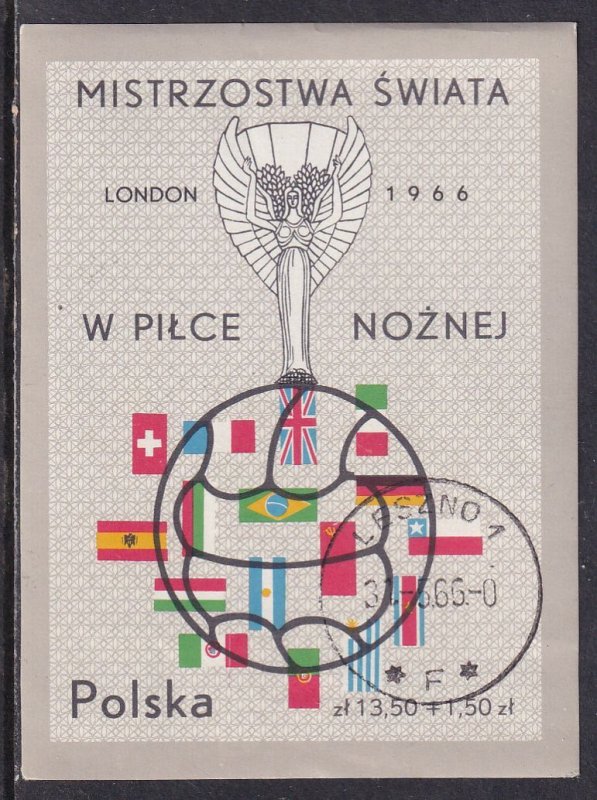 Poland 1966 Sc B109 World Cup Soccer Championship Wembley England SS Stamp Used