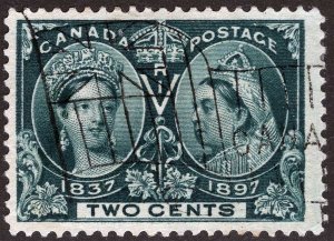 Canada Sc 52 Green 2¢ 1897 Jubilee Used Flag Cancel