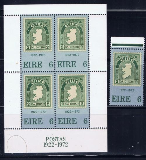 Ireland 326-26a NH 1972 Stamp and souvenir sheet 