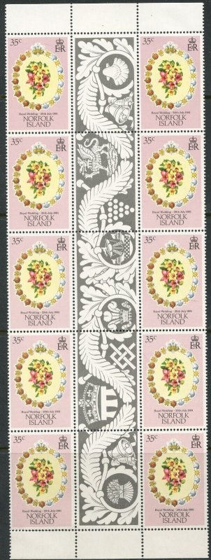 NORFOLK ISLAND Sc#280-282 1981 Royal Wedding Ten Complete Sets OG Mint NH
