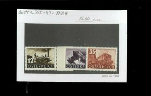 Austria SC# 385-87 MNH. Cat.15.00. Better Item