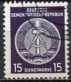 Germany DDR; 1957: Sc. # O39  Used CTO Single Stamp +