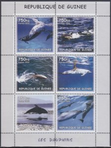 GUINEA # GUI034 MNH S/S - VARIOUS WHALES and DOLPHINS
