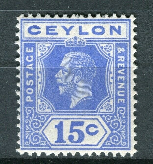 CEYLON; 1912-25 early GV Mult. Crown CA issue fine Mint hinged Shade of 15c. 