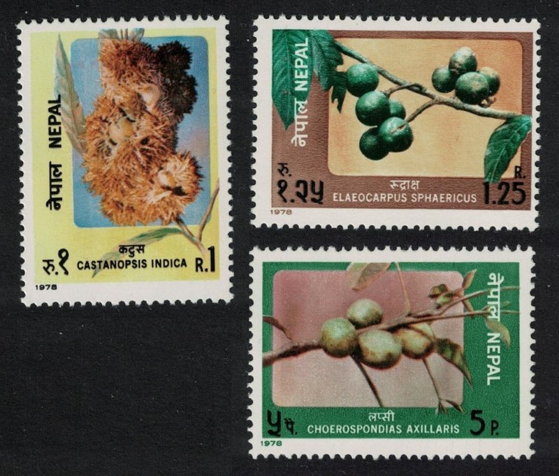 Nepal Fruits 3v 1978 MNH SG#368-370