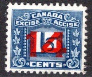 FX116, van Dam, 14 on 15c, used, O/P on  Three Leaf Excise Federal Canada