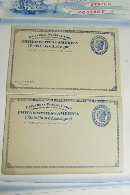 US stamps Postal Card and Reply Early Collection